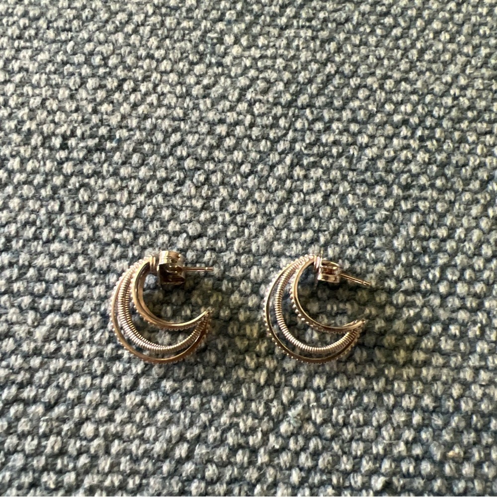 Judith Ripka Silver Crescent Earrings